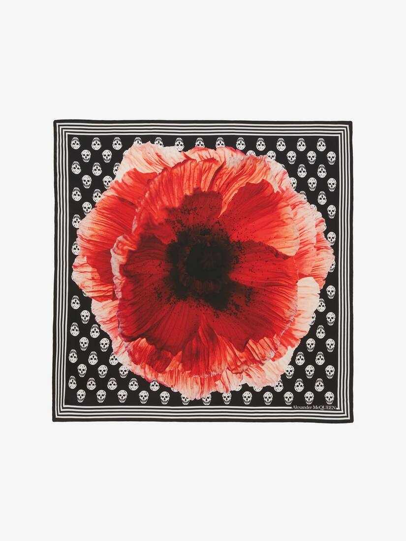 Paper Bloom Biker Skull Scarf in Black/pink - 1