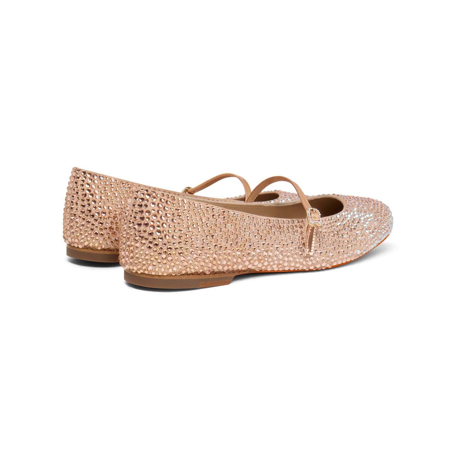 Women's pink suede and strass ballet flat - 3