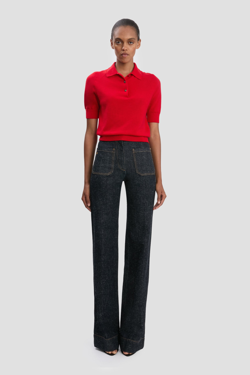 Victoria Beckham Polo Top In Cardinal Red outlook