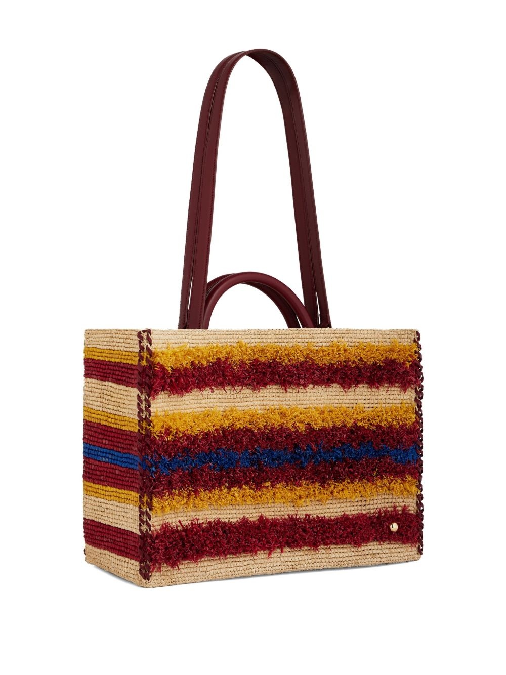 striped woven tote bag - 5
