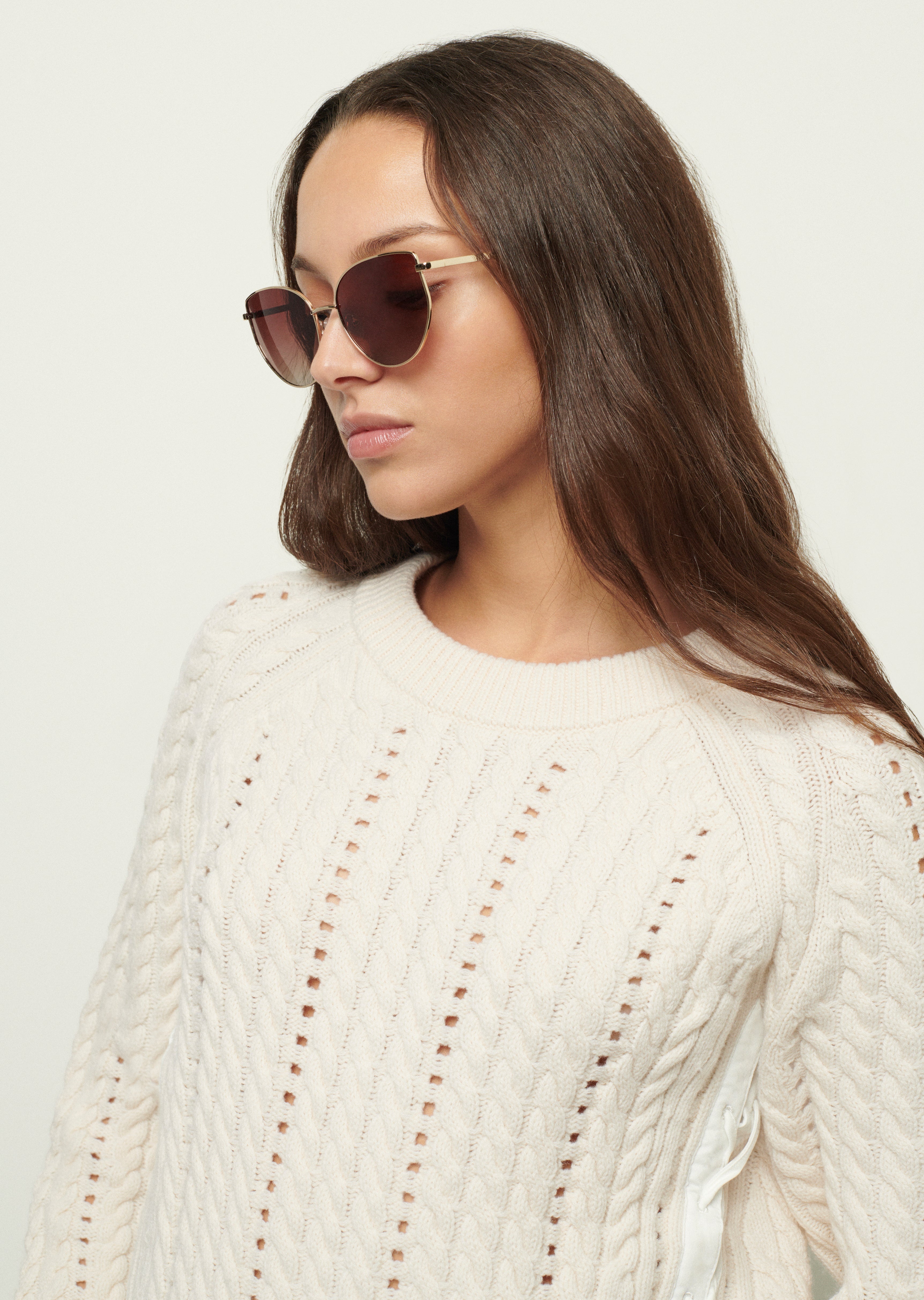 KIRBY CAT EYE OVERSIZED METAL SUNGLASSES - 2