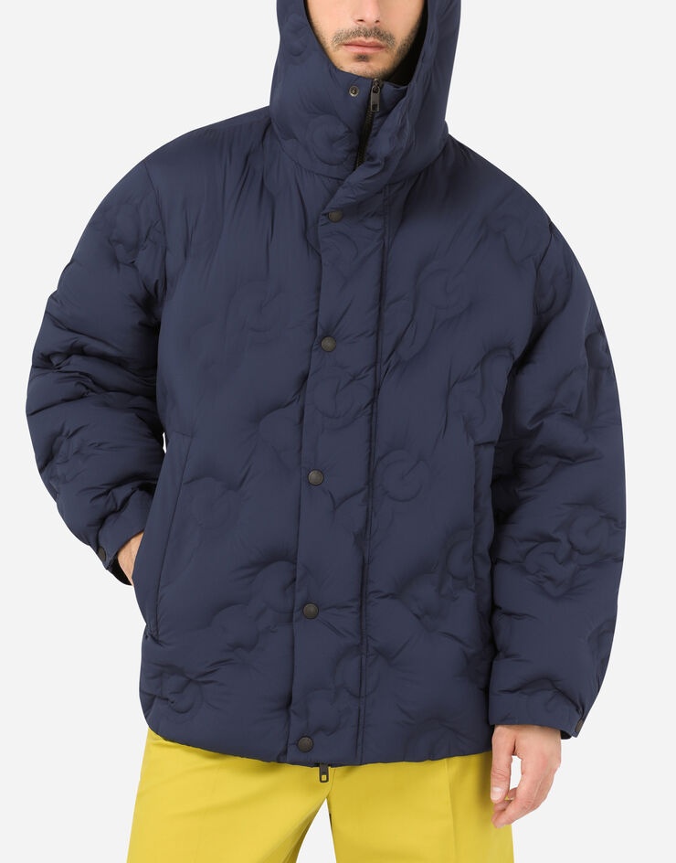 Hooded quilted nylon jacket with DG logo - 4