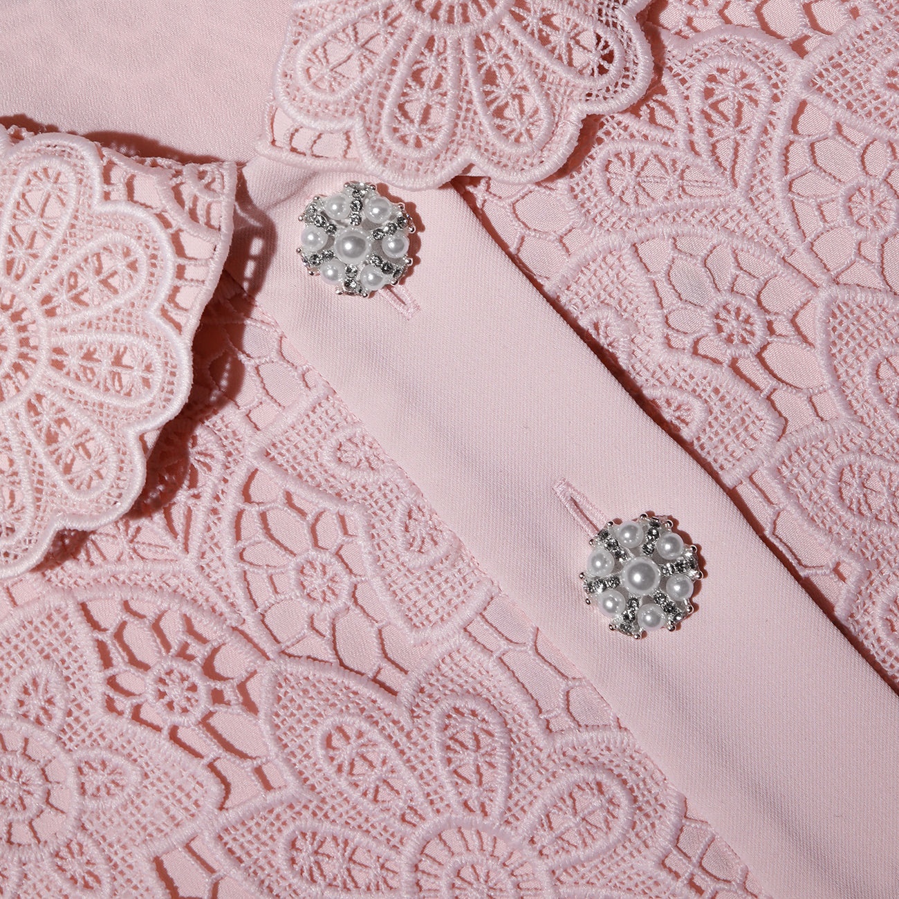 Pink Guipure Lace Jacket - 5