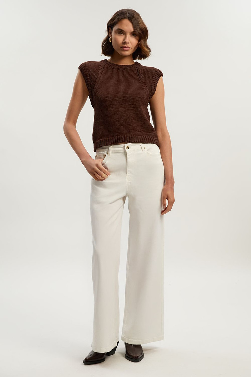 Stretch Denim Wide Leg Jean 1