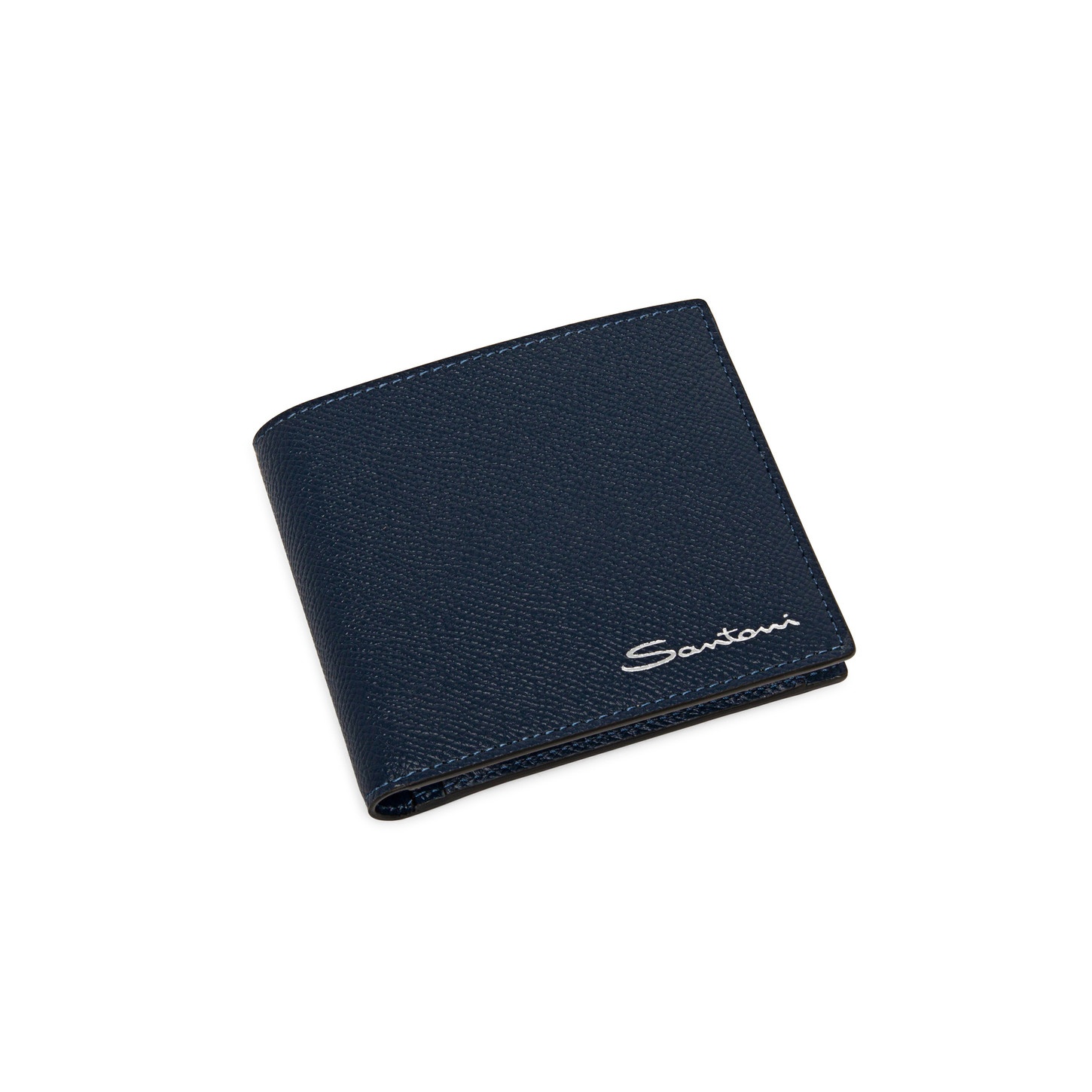 Blue saffiano leather wallet with coin pocket - 4