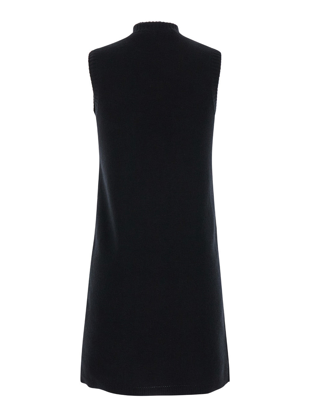 Versace Women Black Mini Sleeveless Dress With Medusa Detail In Knit Woman - 2