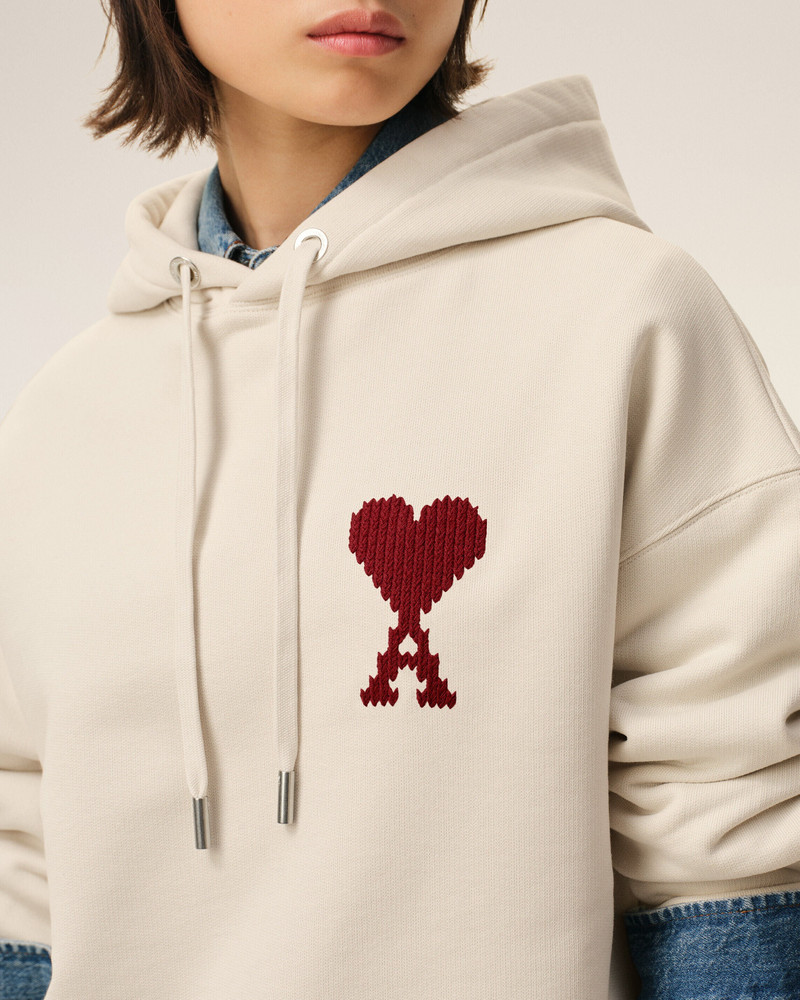 WHITE COTTON AMI DE COEUR HOODIE 4