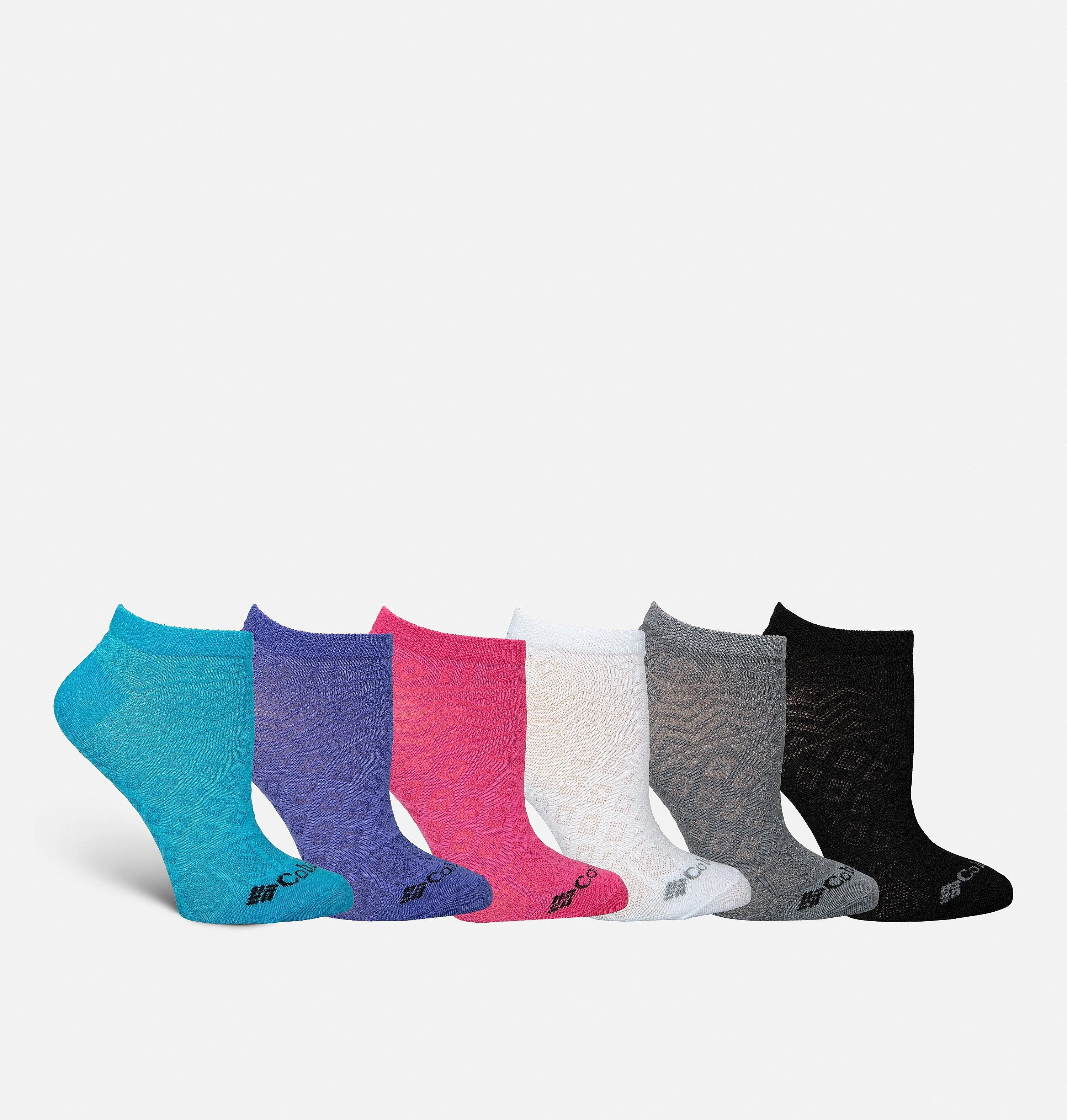 Women's No Show Pattern Mesh Socks - 6 Pack - 1