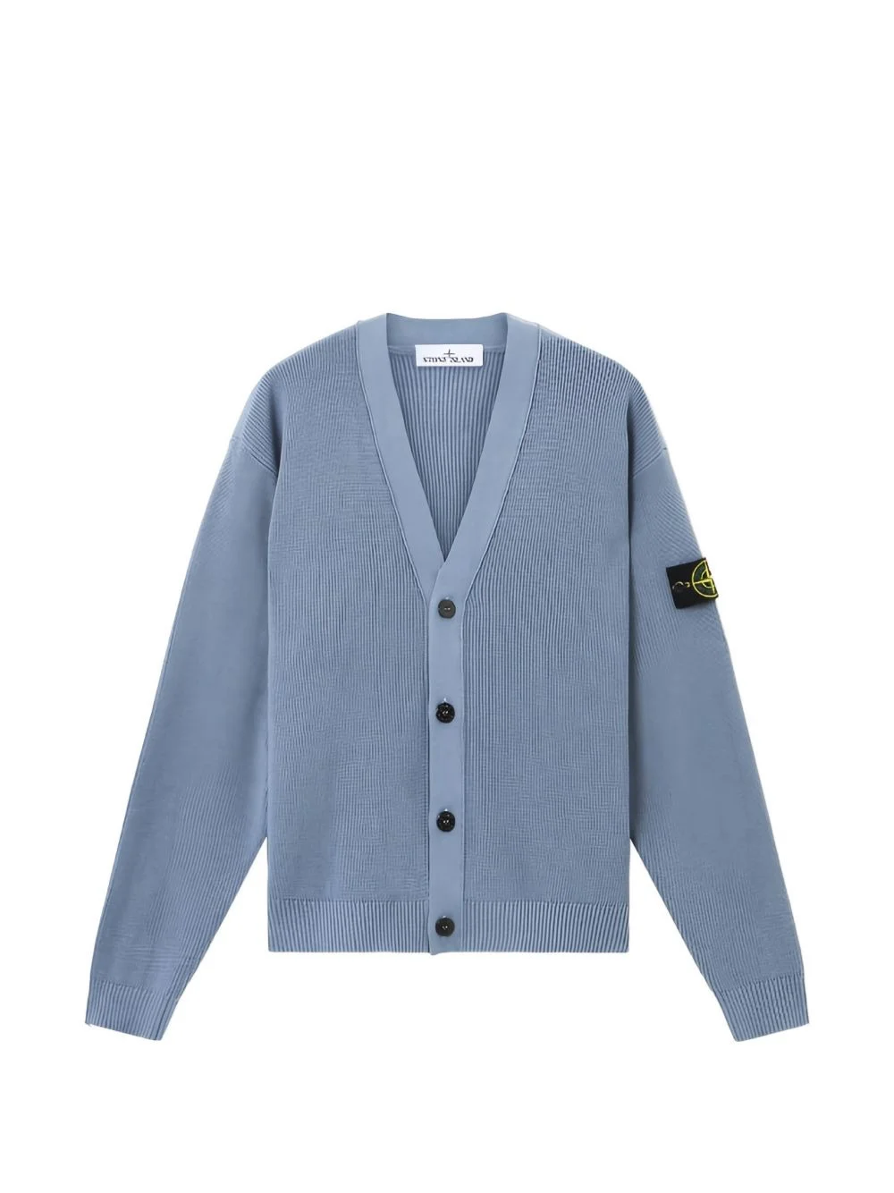 V-neck logo-patch cardigan - 1