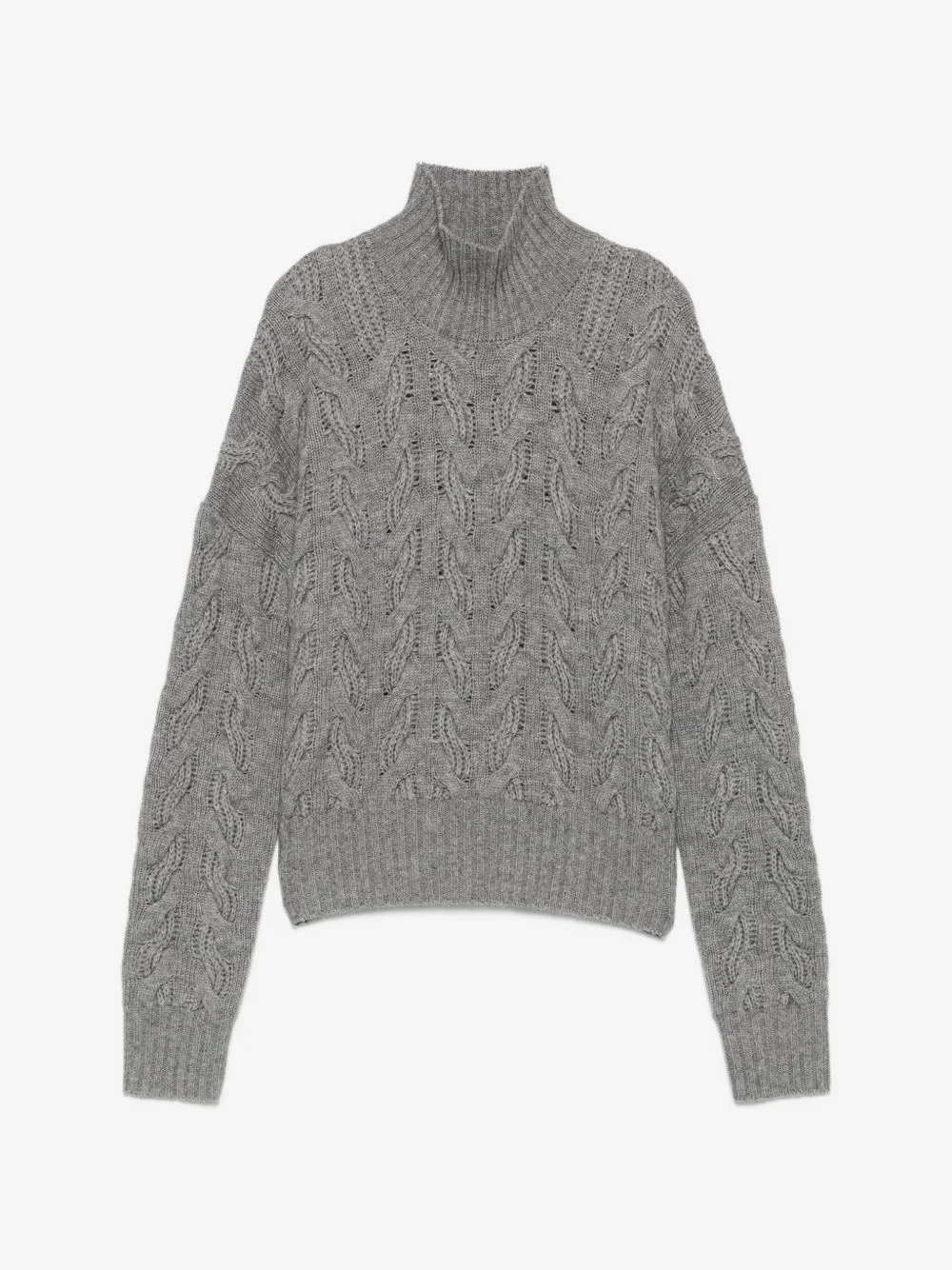 cable-knit high-neck sweater - 1