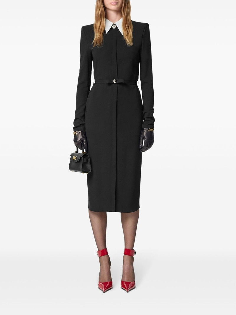VERSACE pearl-detailing midi dress outlook