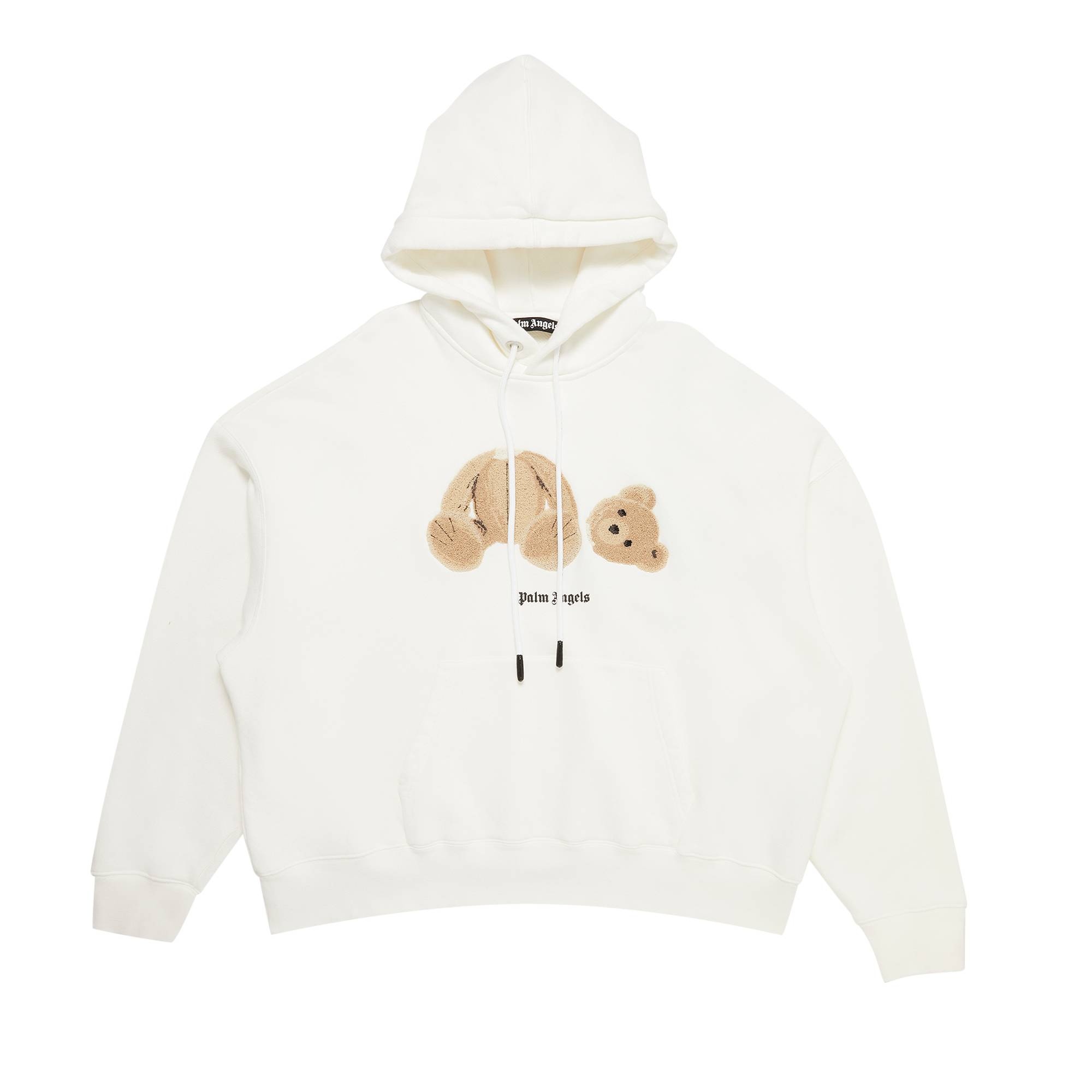 Palm Angels PA Bear Hoody 'White/Brown' - 1