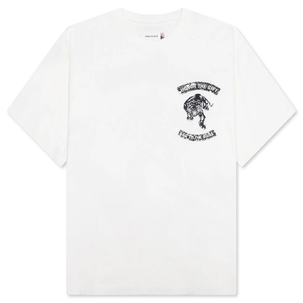 BAD TO THE BONE TEE - WHITE - 1