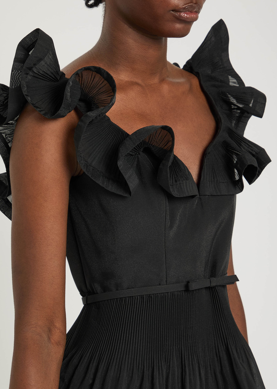 Zimmermann Frilled Plissé and Sateen Mini Dress - 5