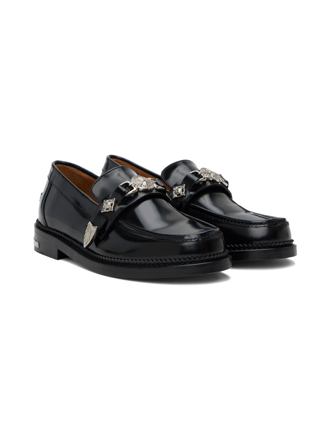 Black Polished Loafers - 4