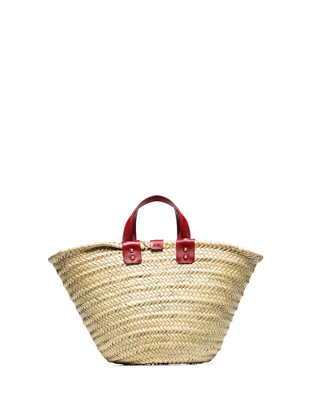 Kendra logo-embroidered raffia tote bag - 3