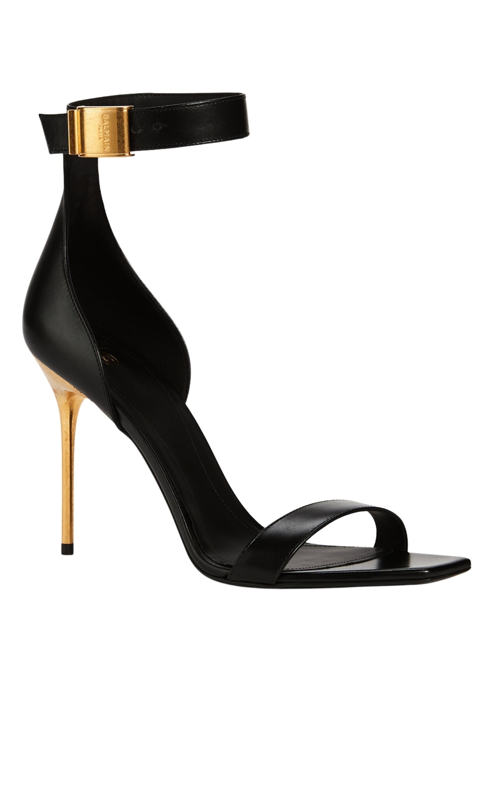 Black Leather Uma Sandals - 3