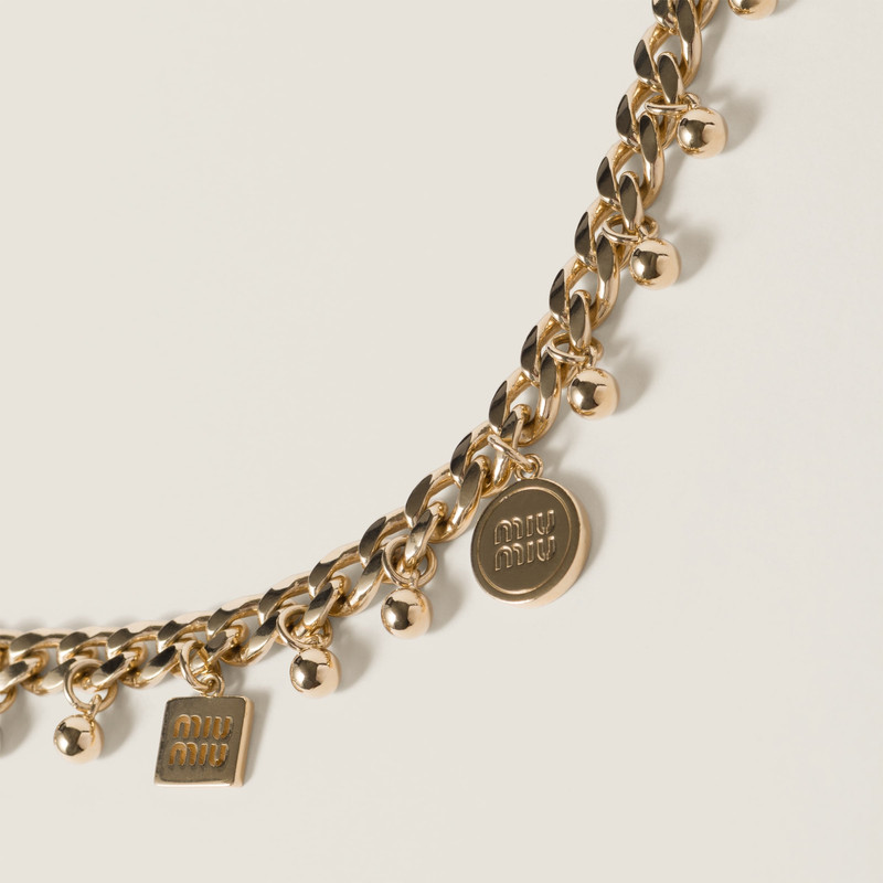 Metal and synthetic pearl necklace 3