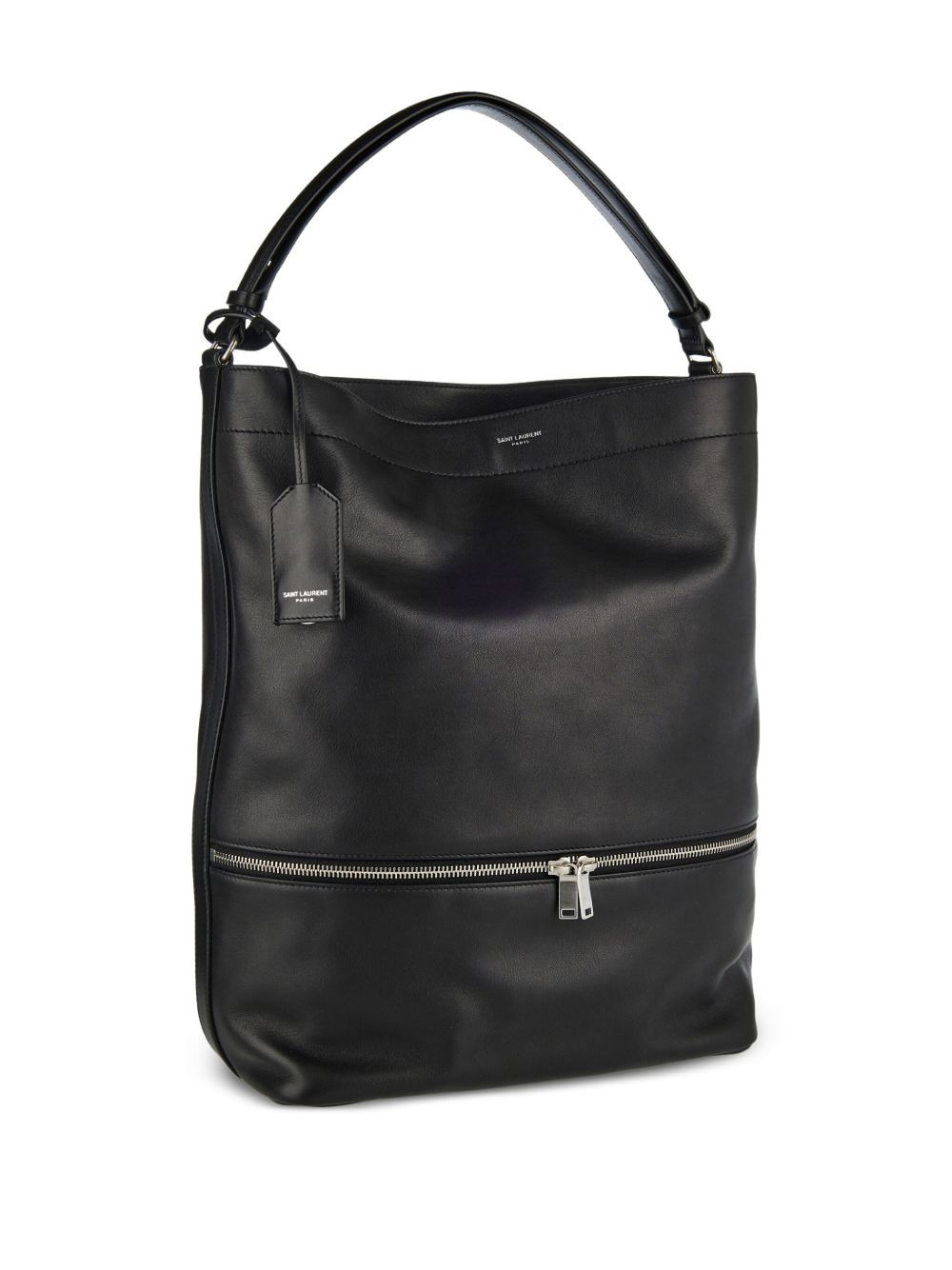 leather zip-detail tote bag - 3