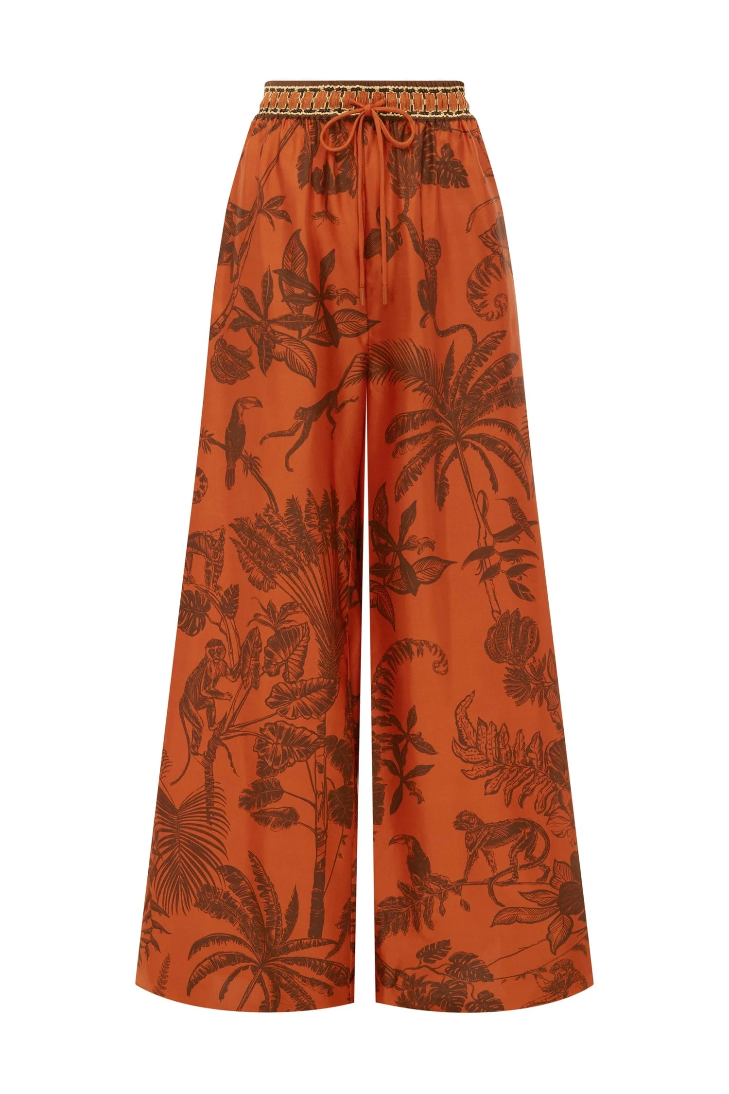 Monkey Dance Silk Palazzo Pant - 1