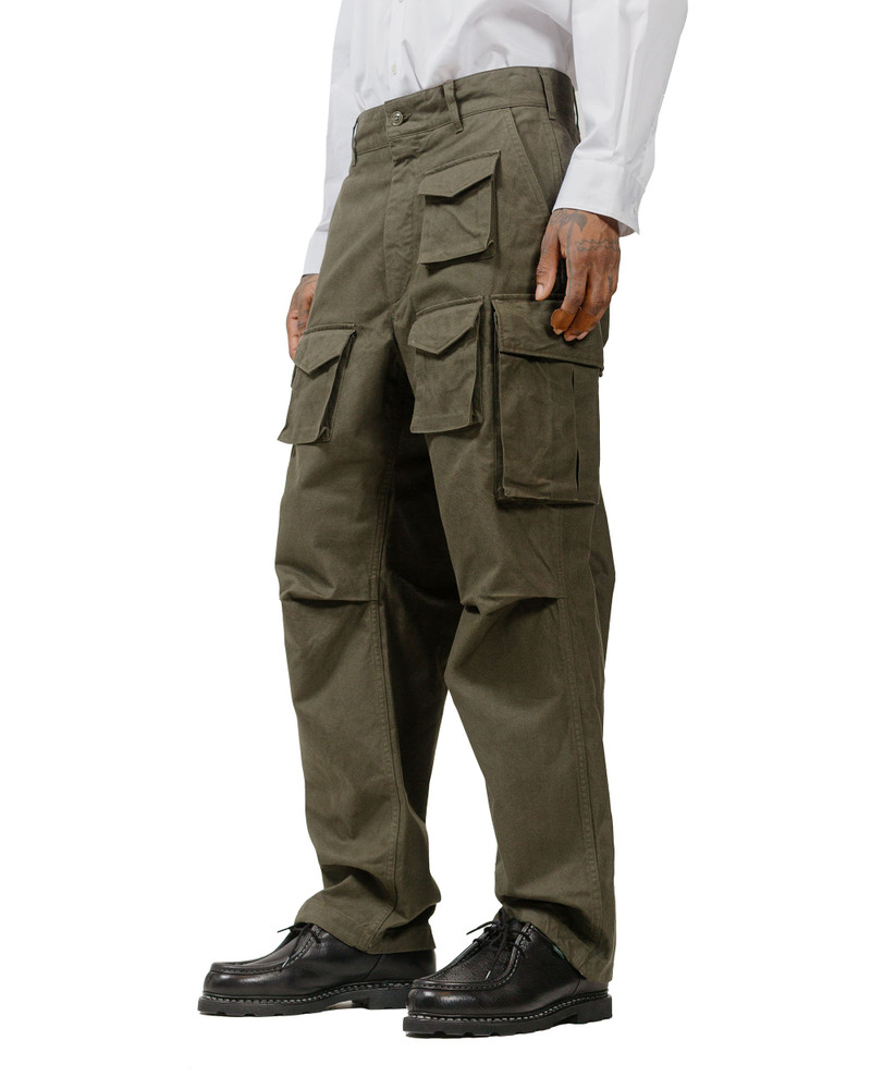 Engineered Garments FA Pant Olive Cotton Brushed Herringbone outlook