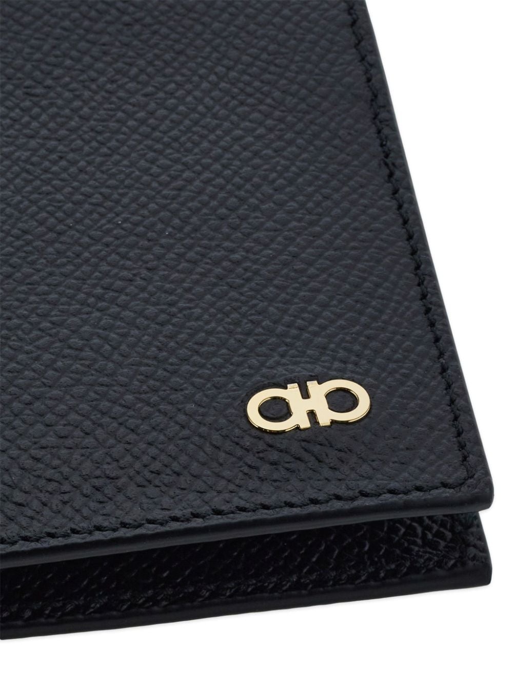 Gancini-plaque leather wallet - 5