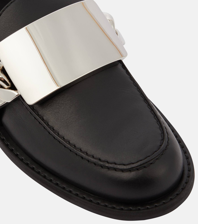 로고 조각 가죽 loafers 6