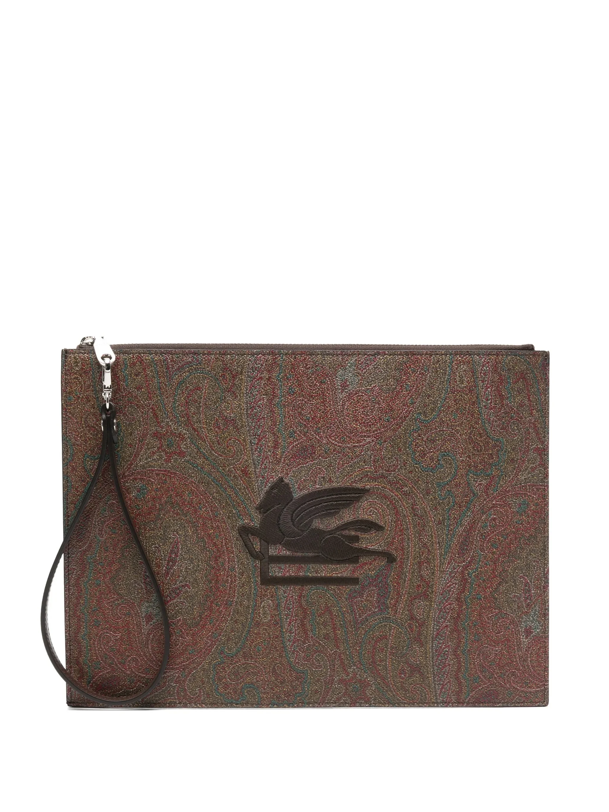 Etro Paisley-print Logo-embroidered Clutch Bag - 1