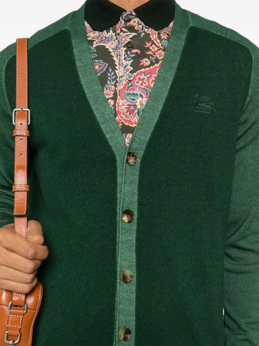 Pegaso-motif cardigan - 5