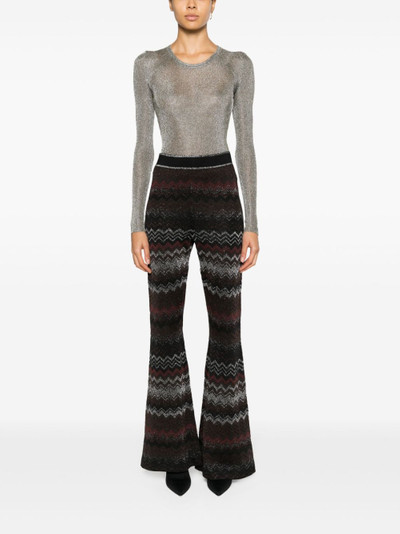 Missoni zigzag crochet-knit flared trousers outlook