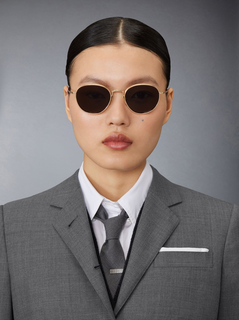 Thom Browne Titanium Round Sunglasses outlook