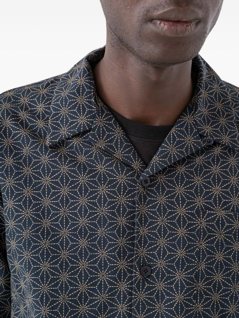 geometric-pattern short-sleeve shirt - 5