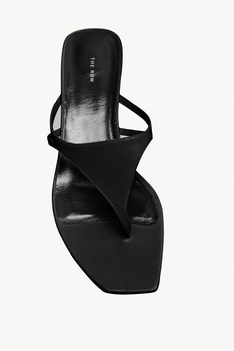 Graphic Thong Kitten Heel in Leather 3