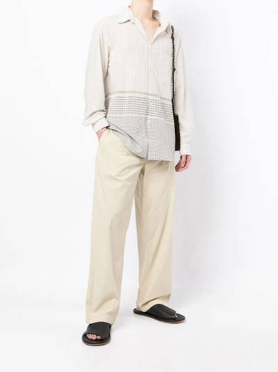 Lemaire striped pattern button-up shirt outlook