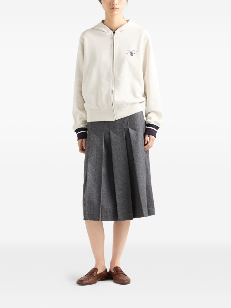 Prada cotton zipper hoodie outlook