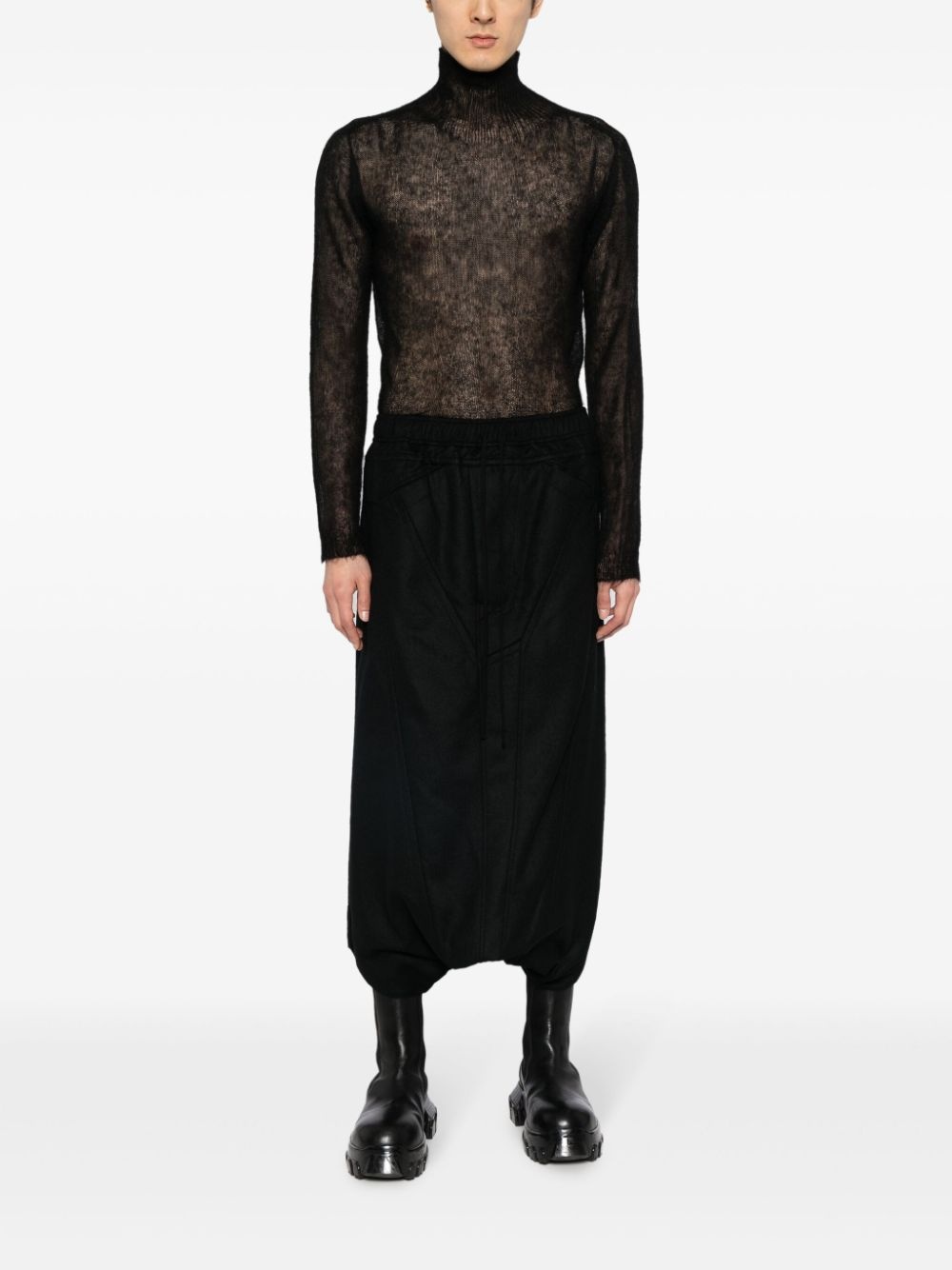 パンツ JULIUS Shirring Crotch Cropped Pants Julius drop-crotch cropped track pants | REVERSIBLE