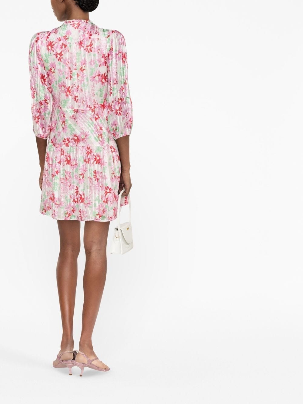 floral-print pleated mini dress - 4