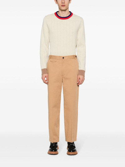 GUCCI Web-detail cotton trousers outlook
