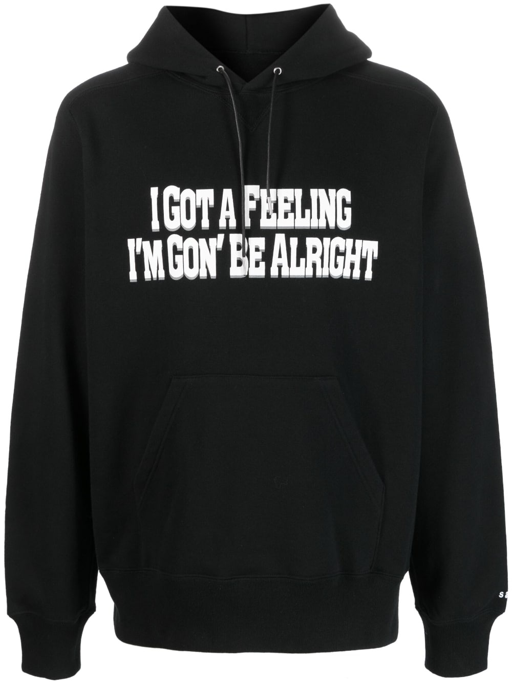 slogan-print cotton hoodie - 1