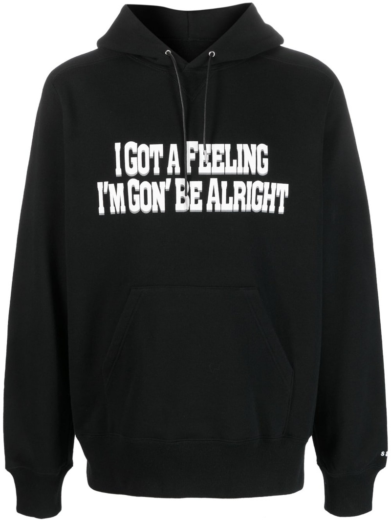 slogan-print cotton hoodie 1