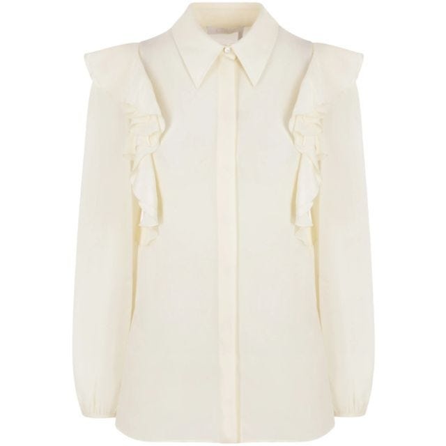 Ivory shirt with ruffles - 1