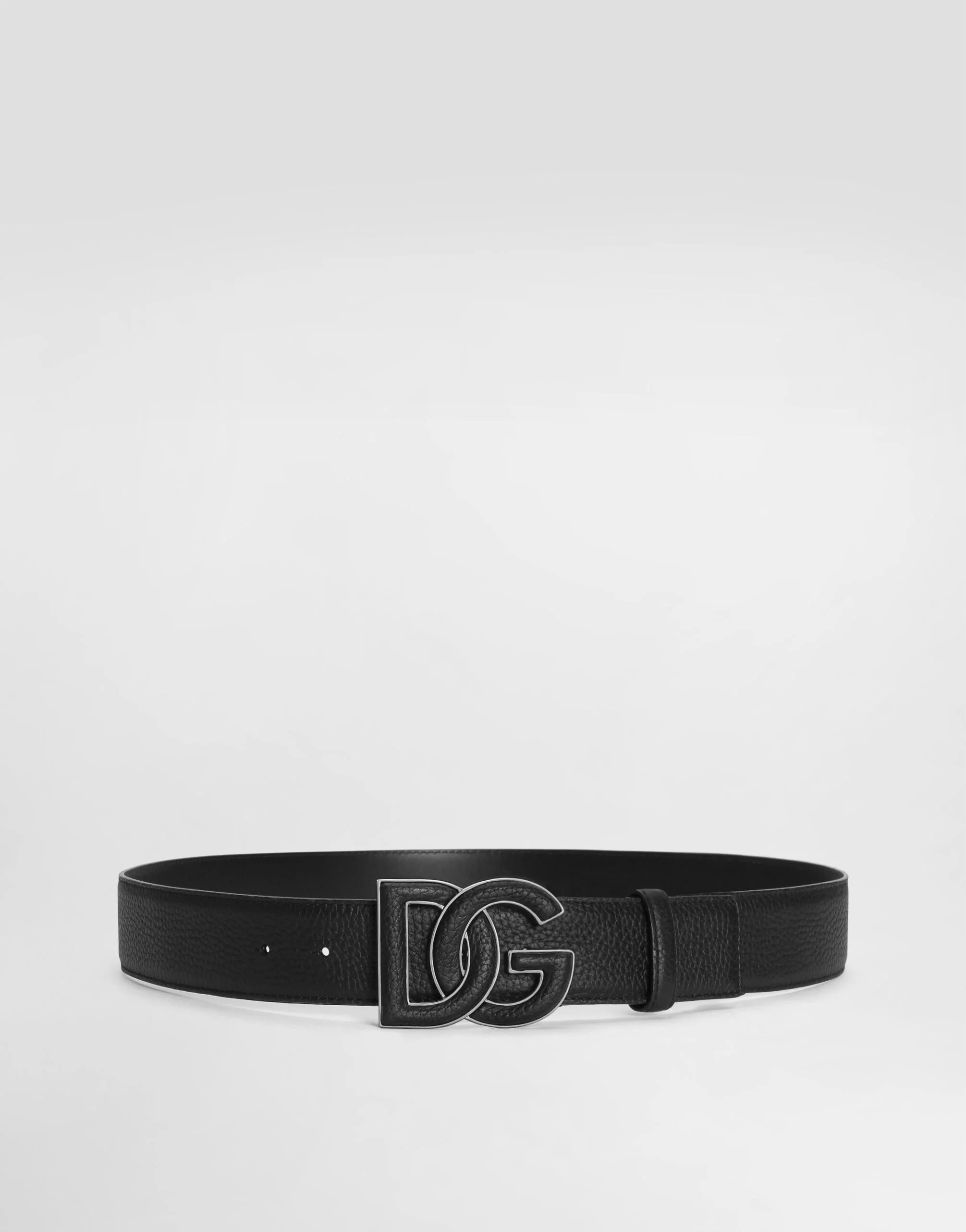 Deerskin-print calfskin belt with logo print - 1