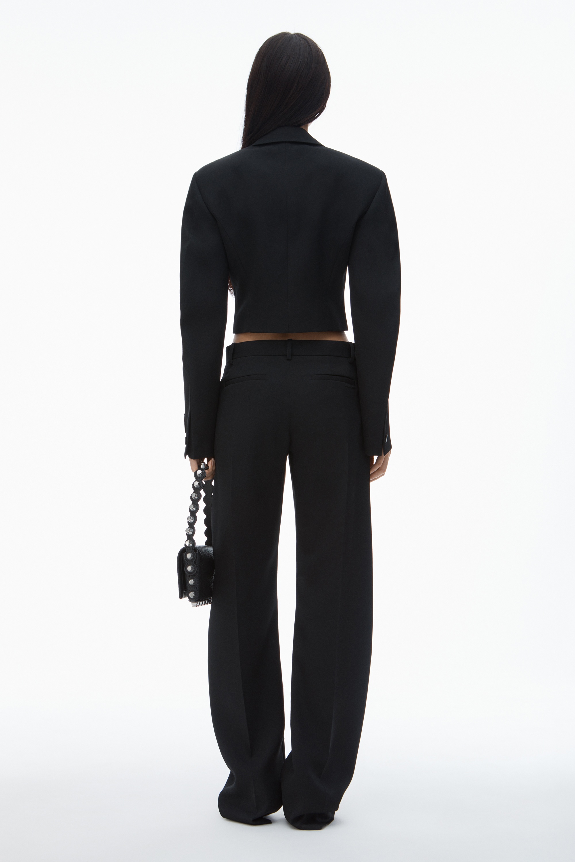 Double-Breasted Tuxedo Cropped Blazer - 4