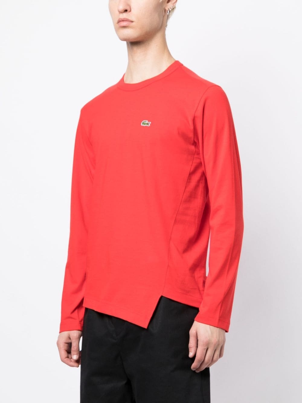 x Lacoste asymmetric cotton T-shirt - 3