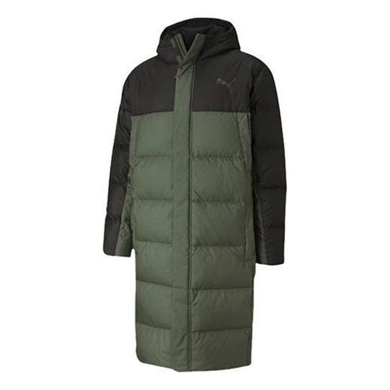 PUMA Long Oversized Down Jacket 'Green Black' 585403-64 - 1