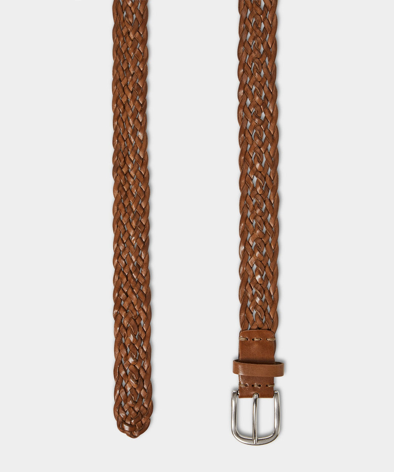 TODD SNYDER Italian Leather Braided Belt outlook