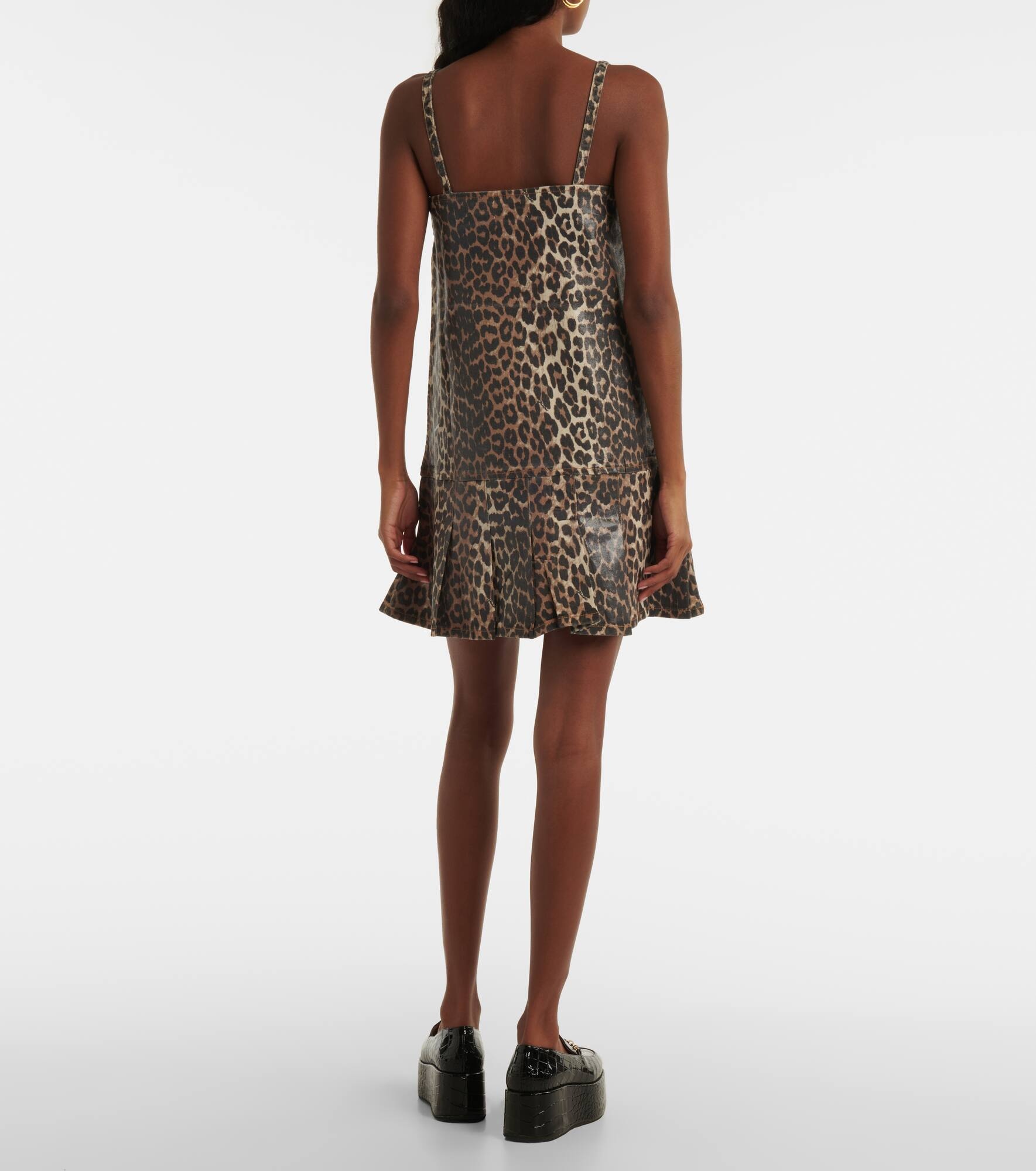Leopard-print denim minidress - 3