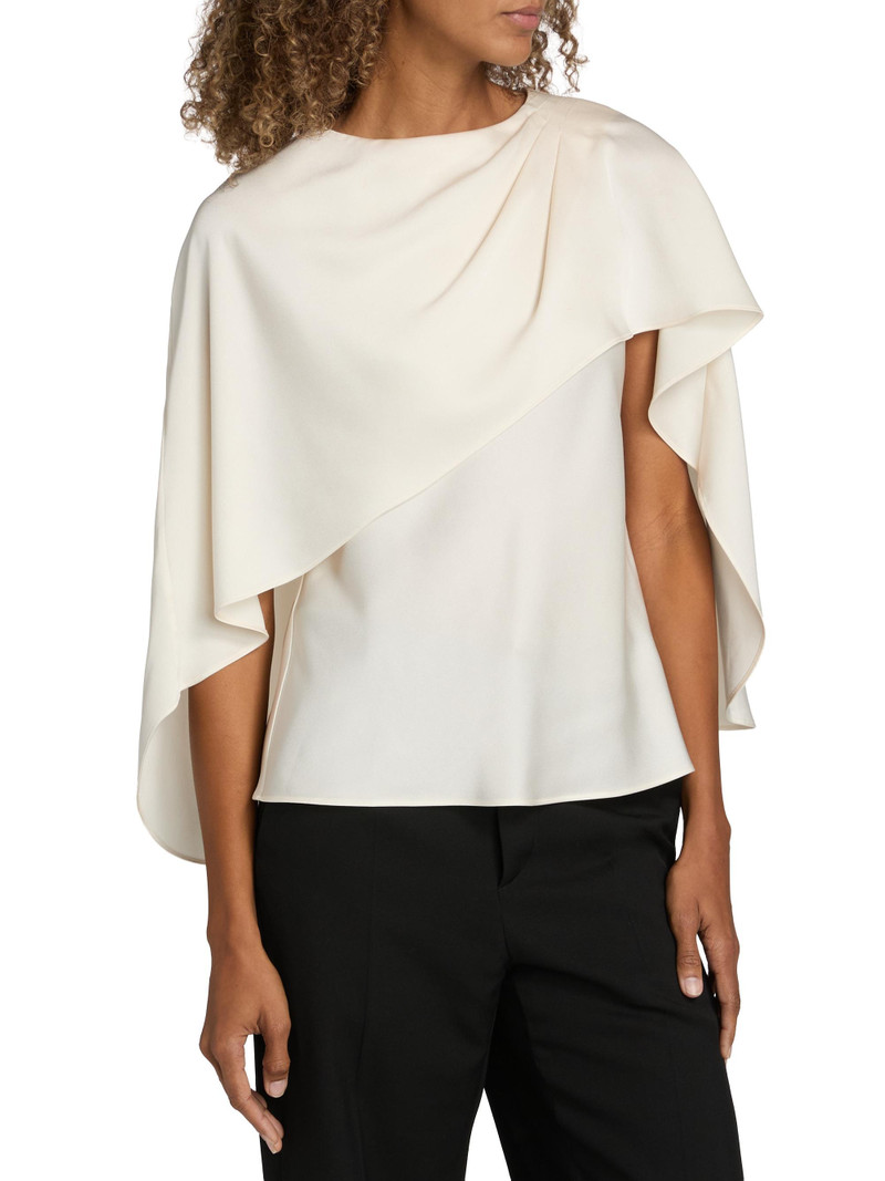 Women's Eliora Satin Cape Blouse - Cream 4