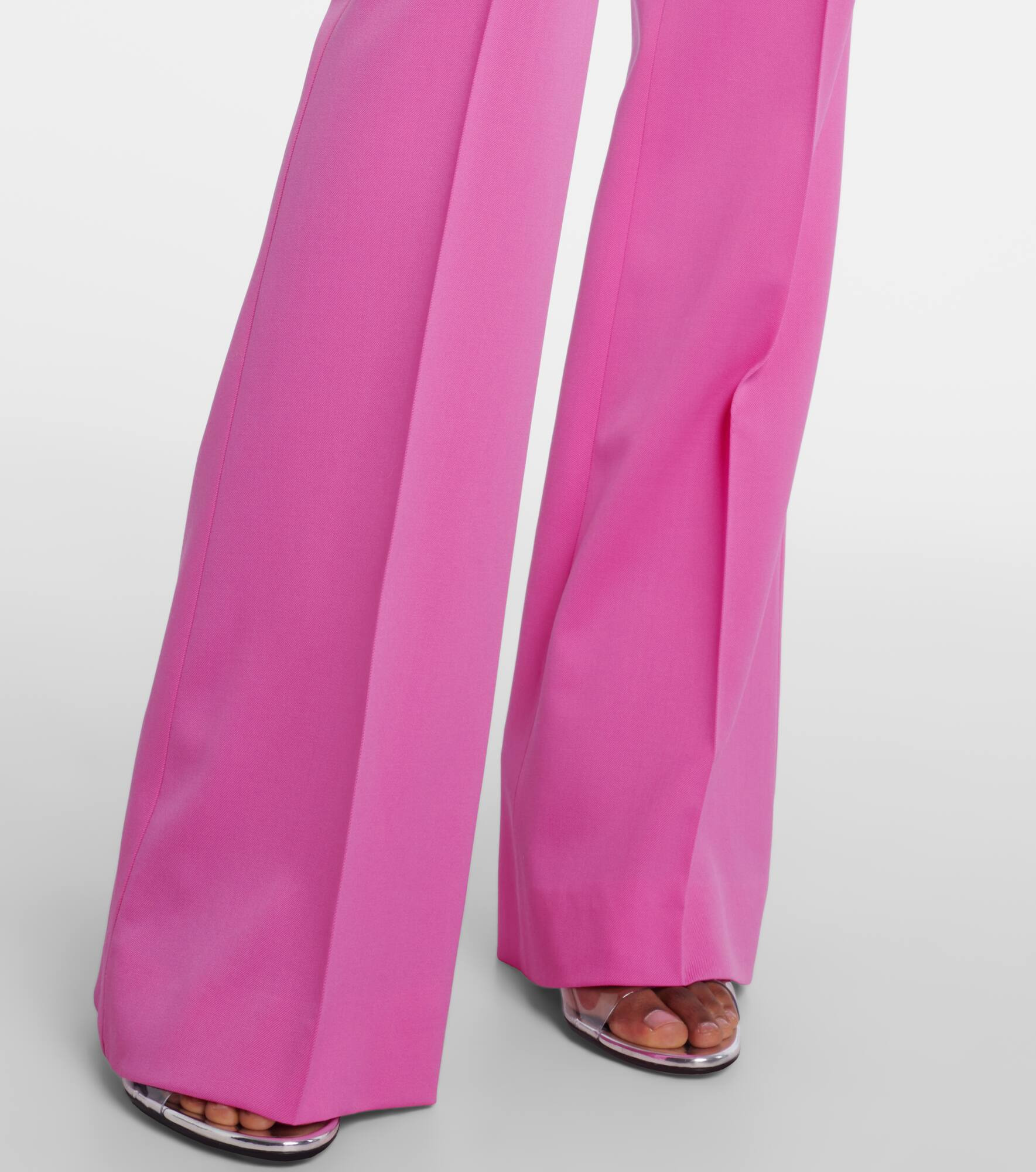 Embellished high-rise wool flared pants - 5