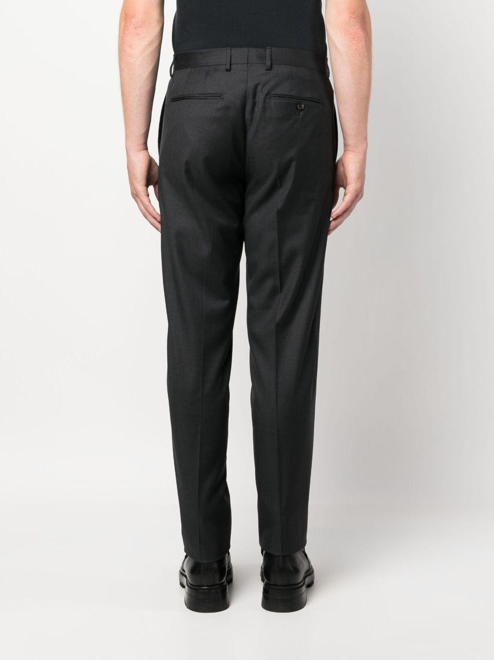 virgin wool slim-cut trousers - 4